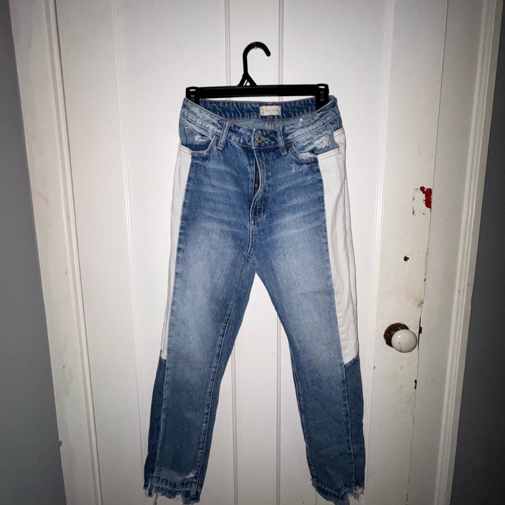 Blue and White Women's Jeans